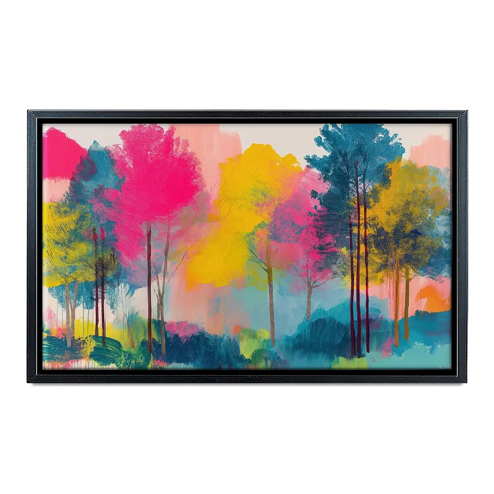 Colourful Trees Fading Into Mist Canvas Print Colourful Trees Fading Into Mist Canvas Print wall art product Chromatic Storm Studio
