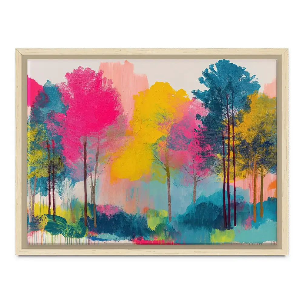 Colourful Trees Fading Into Mist Canvas Print Colourful Trees Fading Into Mist Canvas Print wall art product Chromatic Storm Studio