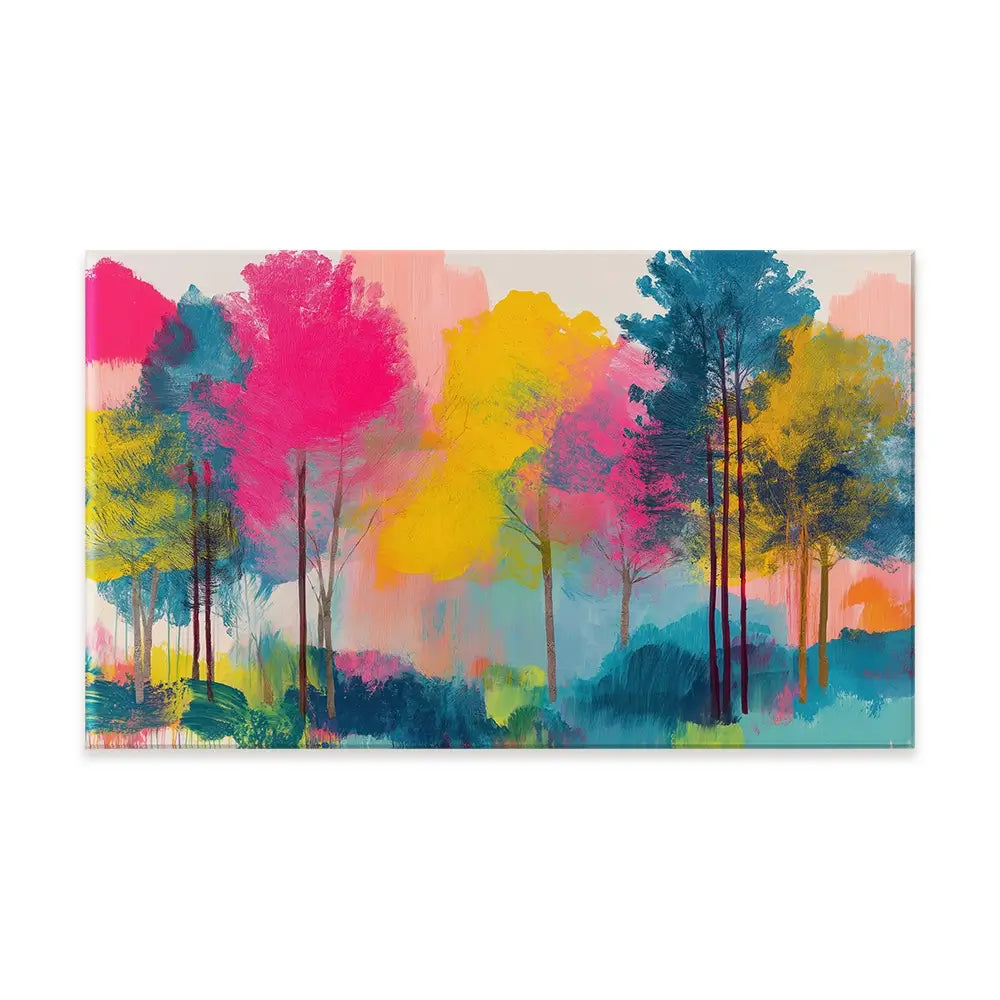 Colourful Trees Fading Into Mist Canvas Print Colourful Trees Fading Into Mist Canvas Print wall art product Chromatic Storm Studio