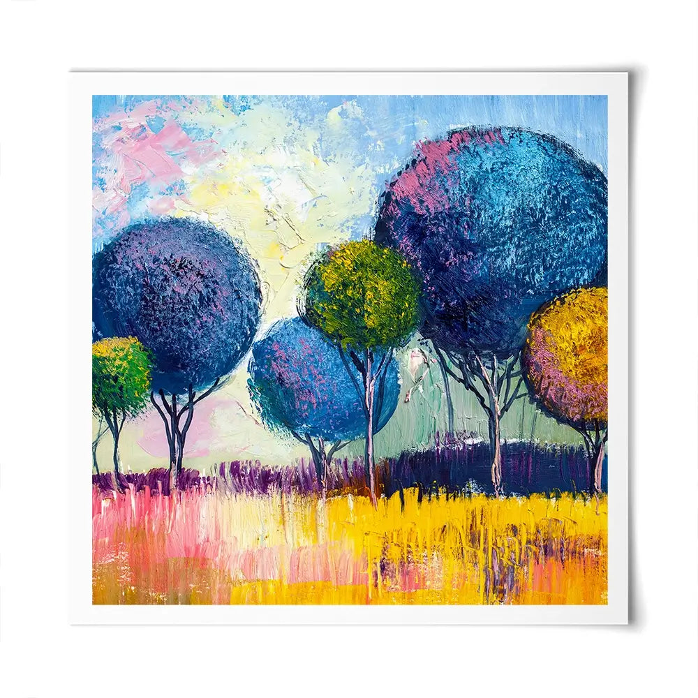 Colourful Trees Square Art Print Colourful Trees Square Art Print wall art product S-Belov / Shutterstock