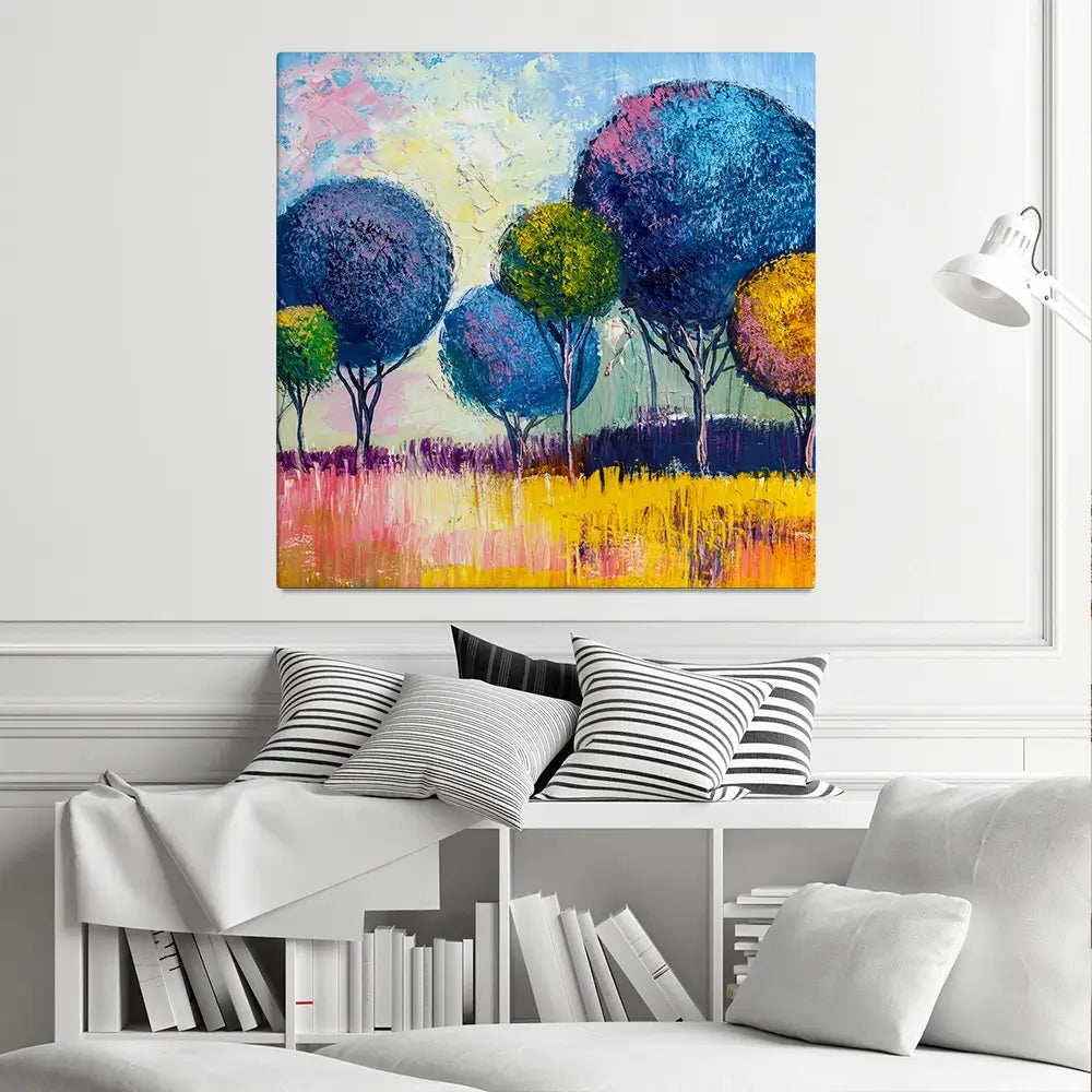 Colourful Trees Square Canvas Print Colourful Trees Square Canvas Print wall art product S-Belov / Shutterstock