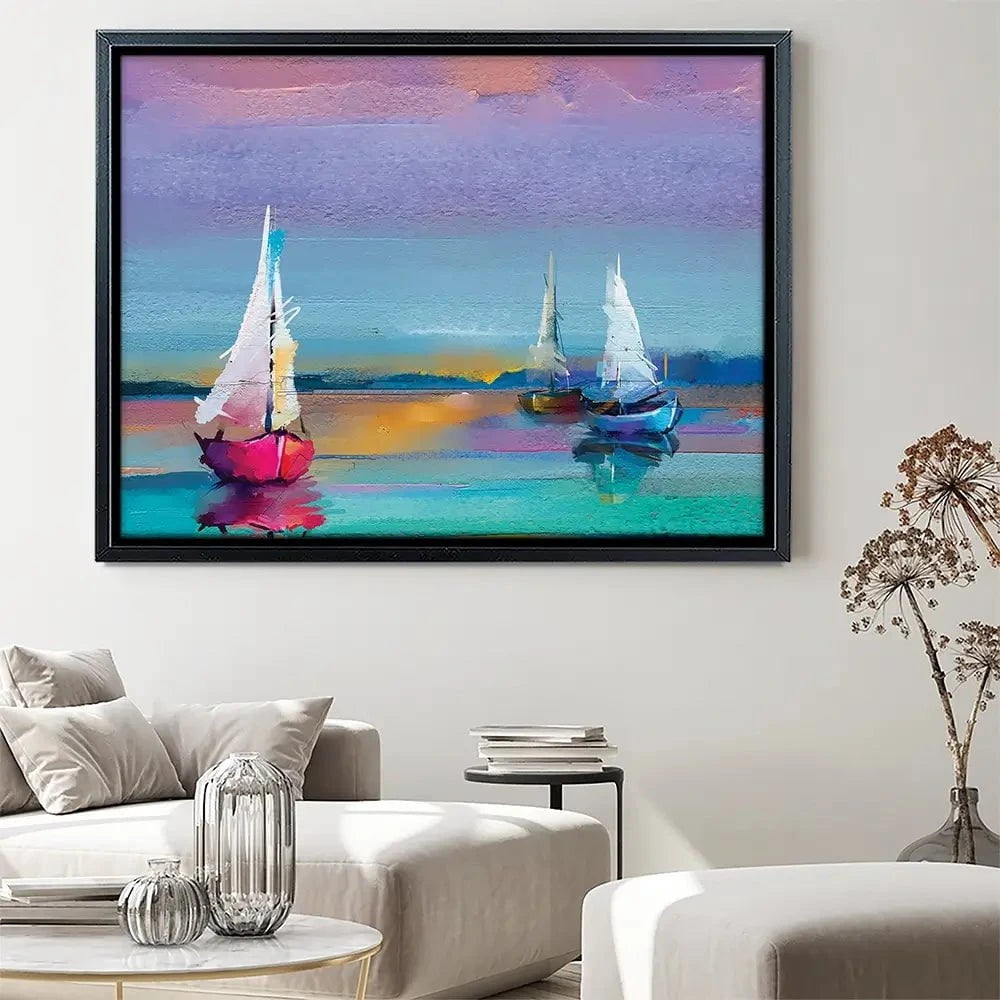 Colourful Trio Of Boats Canvas Print Colourful Trio Of Boats Canvas Print | Colourful Trio Artwork wall art product pluie_r / Shutterstock