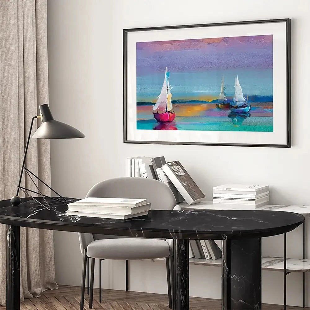 Colourful Trio Of Boats Framed Art Print Colourful Trio Of Boats Framed Art Print | Colourful Trio of Boats Art wall art product pluie_r / Shutterstock