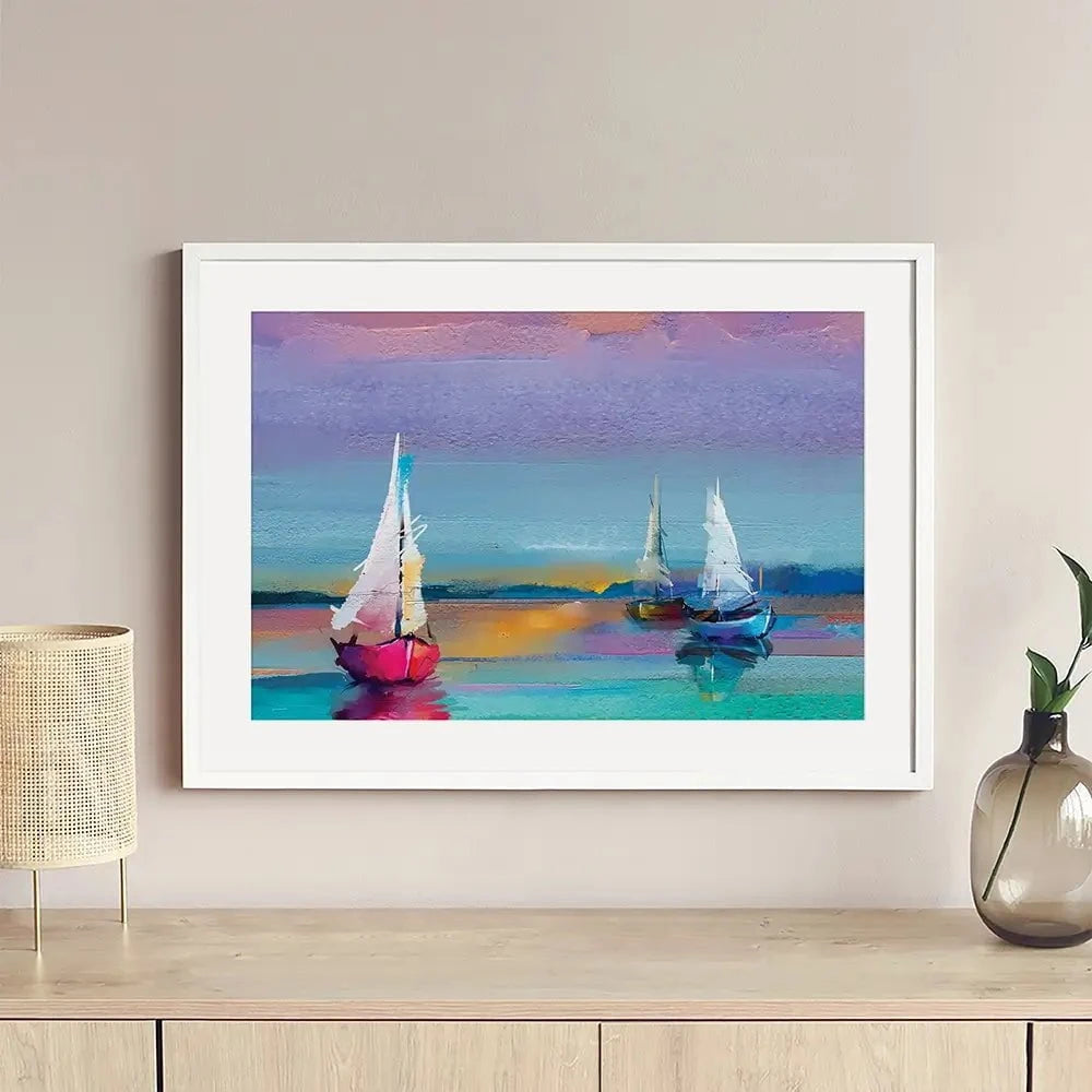 Colourful Trio Of Boats Framed Art Print Colourful Trio Of Boats Framed Art Print | Colourful Trio of Boats Art wall art product pluie_r / Shutterstock