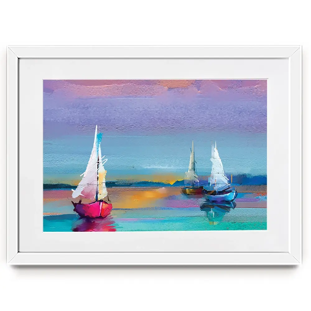 Colourful Trio Of Boats Framed Art Print Colourful Trio Of Boats Framed Art Print | Colourful Trio of Boats Art wall art product pluie_r / Shutterstock
