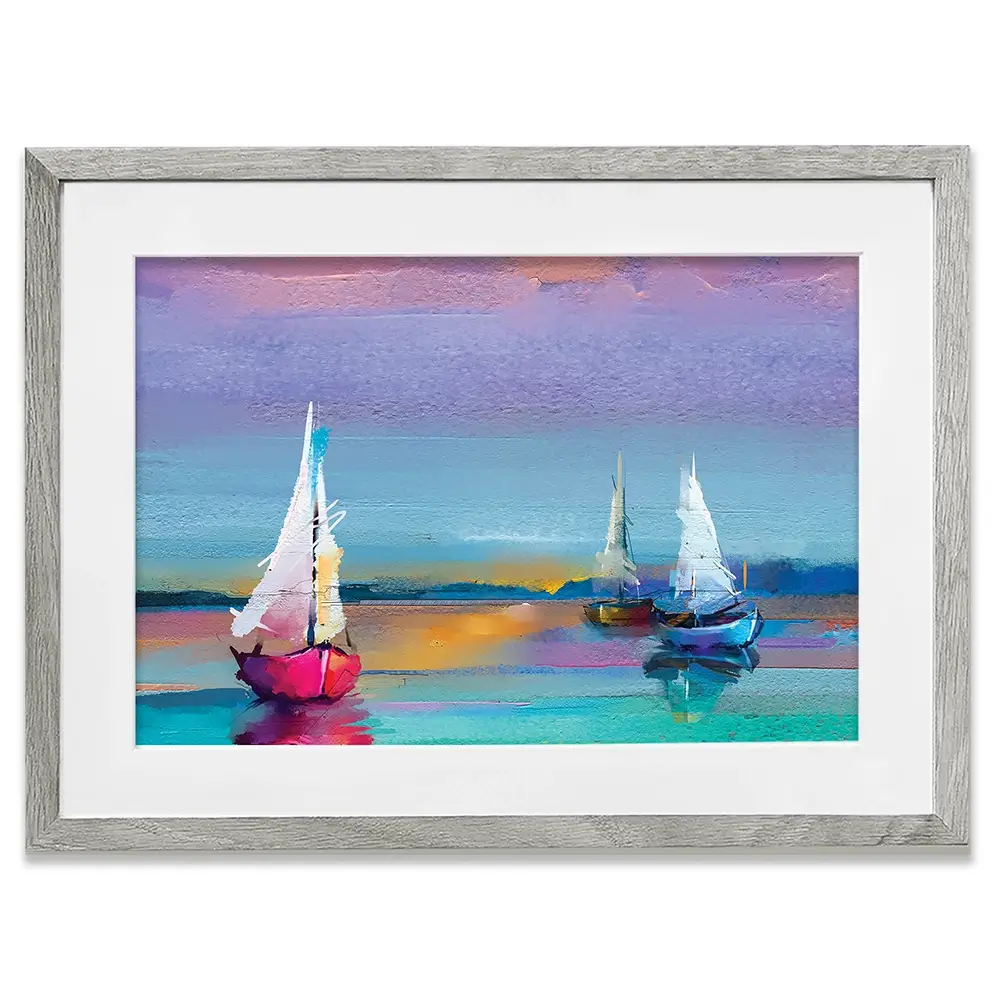 Colourful Trio Of Boats Framed Art Print Colourful Trio Of Boats Framed Art Print | Colourful Trio of Boats Art wall art product pluie_r / Shutterstock