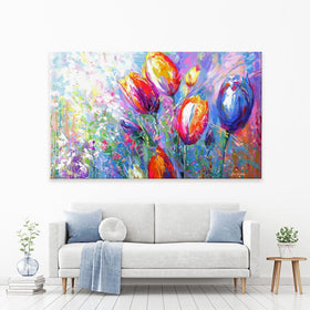 Colourful Tulips Canvas Print wall art product Leon Devenice