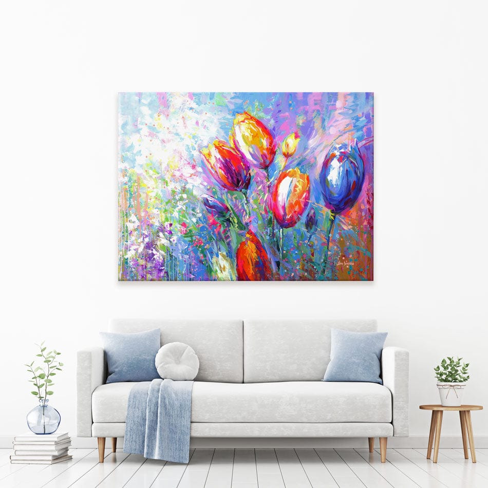 Colourful Tulips Canvas Print wall art product Leon Devenice