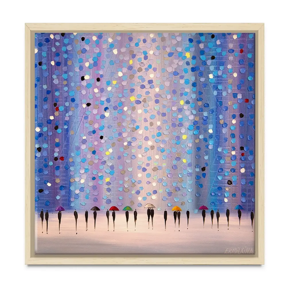 Colourful Umbrellas Against Purple Canvas Print Colourful Umbrellas Against Purple Canvas Print wall art product Ekaterina Ermilkina