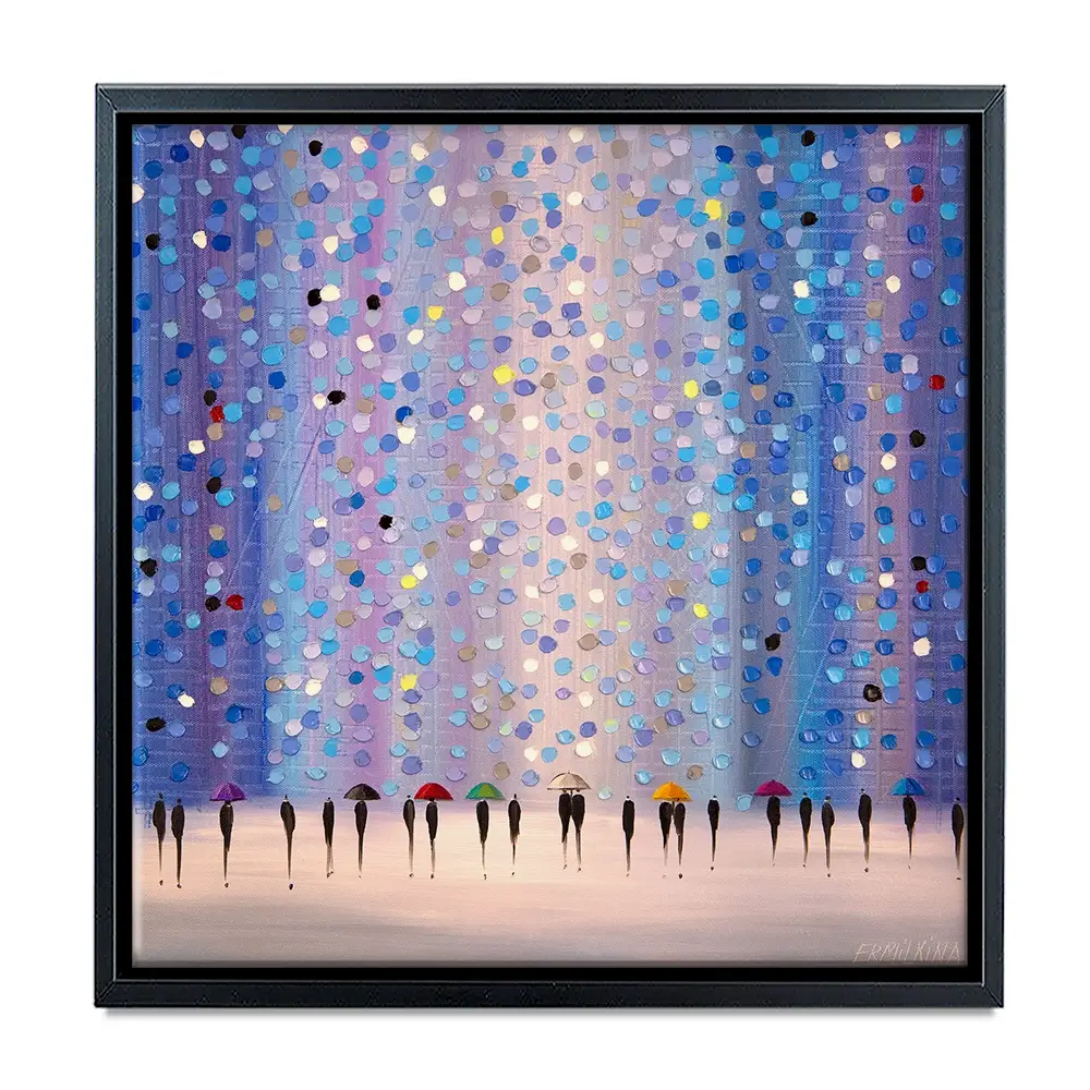 Colourful Umbrellas Against Purple Canvas Print Colourful Umbrellas Against Purple Canvas Print wall art product Ekaterina Ermilkina