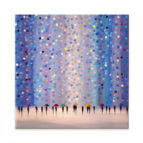 Colourful Umbrellas Against Purple Canvas Print Colourful Umbrellas Against Purple Canvas Print wall art product Ekaterina Ermilkina