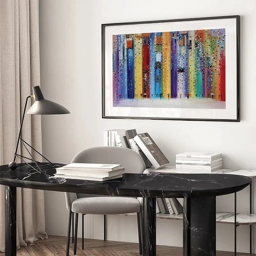 Colourful Umbrellas Framed Art Print Colourful Umbrellas Framed Art Print wall art product Ekaterina Ermilkina