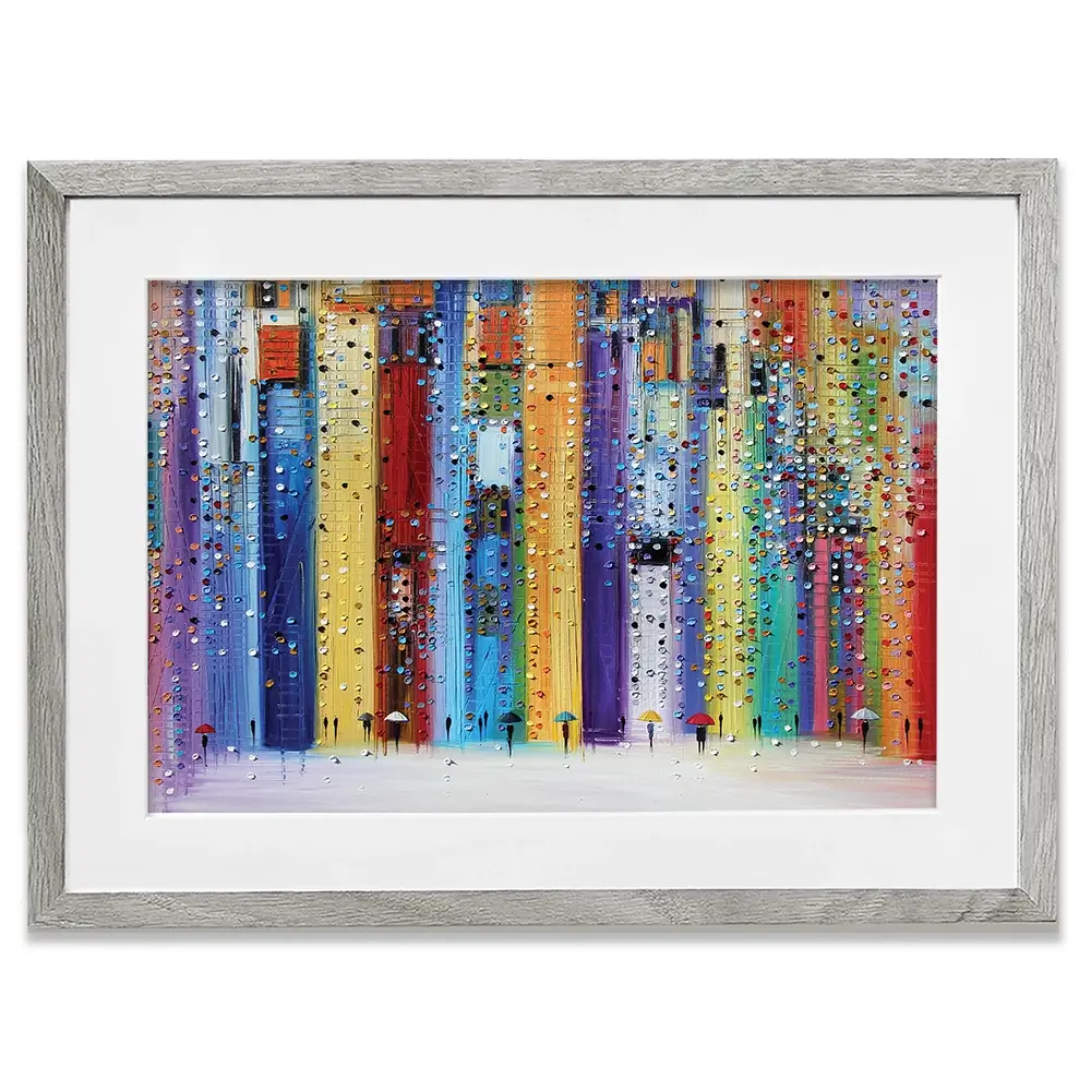 Colourful Umbrellas Framed Art Print Colourful Umbrellas Framed Art Print wall art product Ekaterina Ermilkina