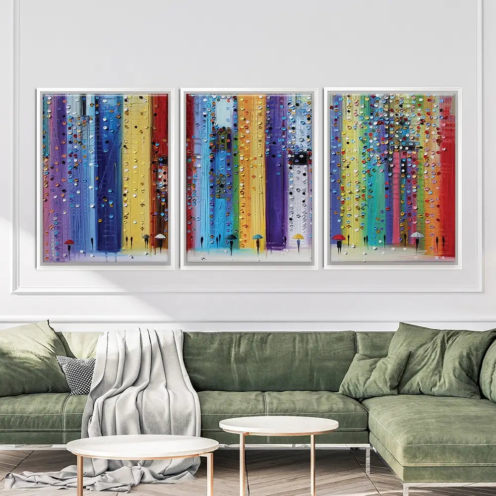 Colourful Umbrellas Trio Canvas Print Colourful Umbrellas Trio Canvas Print wall art product Ekaterina Ermilkina