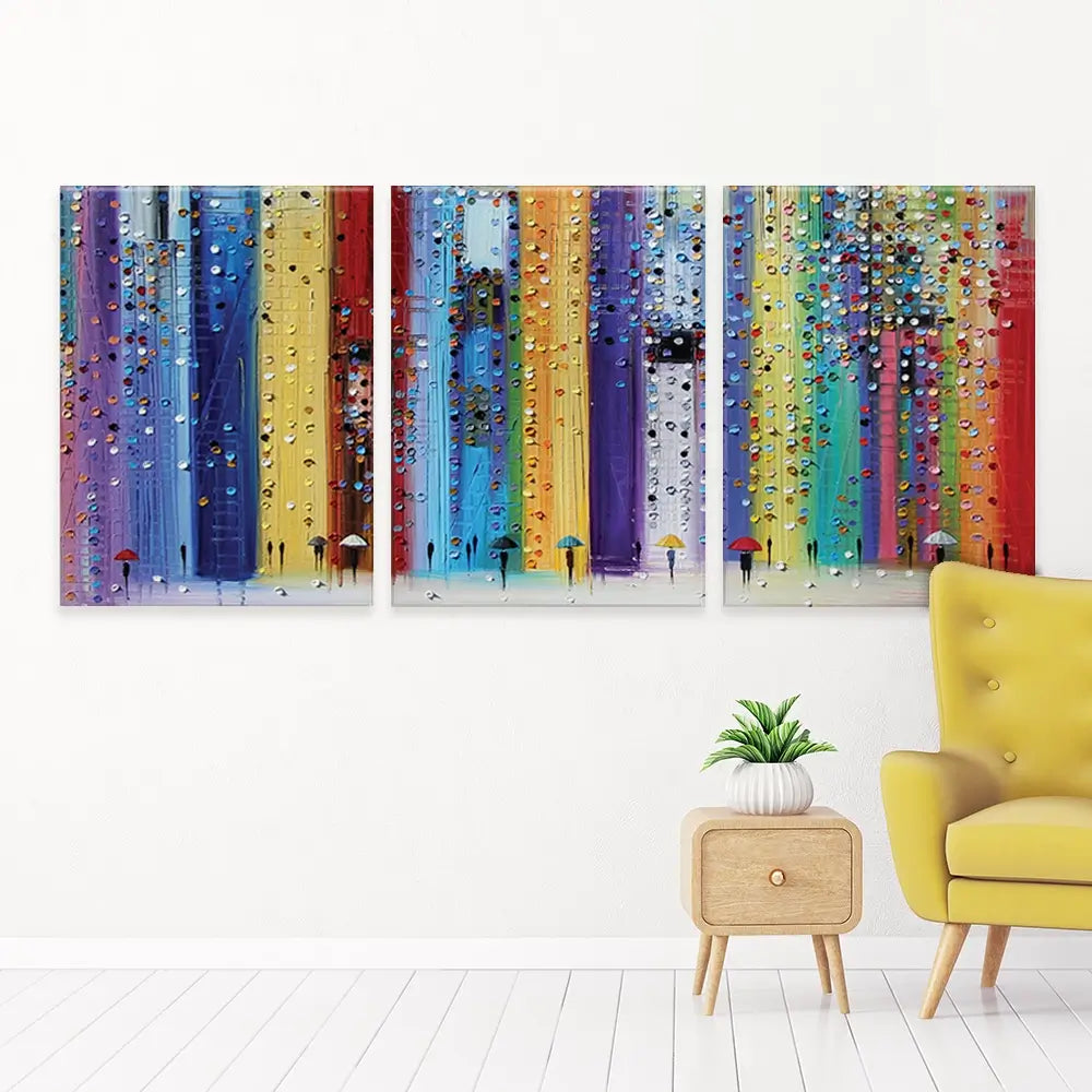 Colourful Umbrellas Trio Canvas Print Colourful Umbrellas Trio Canvas Print wall art product Ekaterina Ermilkina