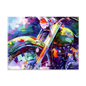 Colourful Vintage Motorcycle Canvas Print Colourful Vintage Motorcycle Canvas Print wall art product Leon Devenice