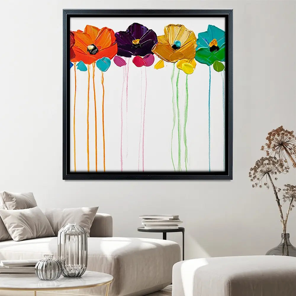 Colours On My Wall Square Canvas Print Colours On My Wall Square Canvas Print wall art product Art Print Shop