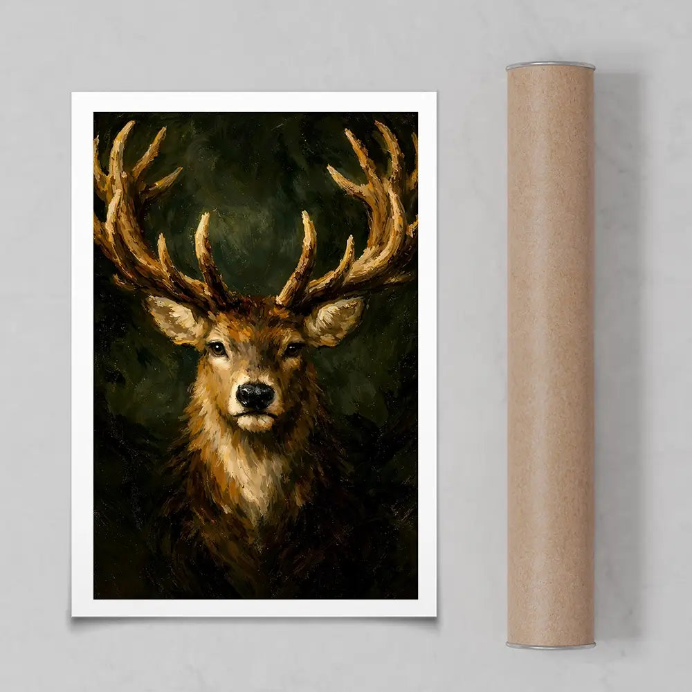 Commanding Deer Art Print Commanding Deer Art Print wall art product IAmHomeStudio