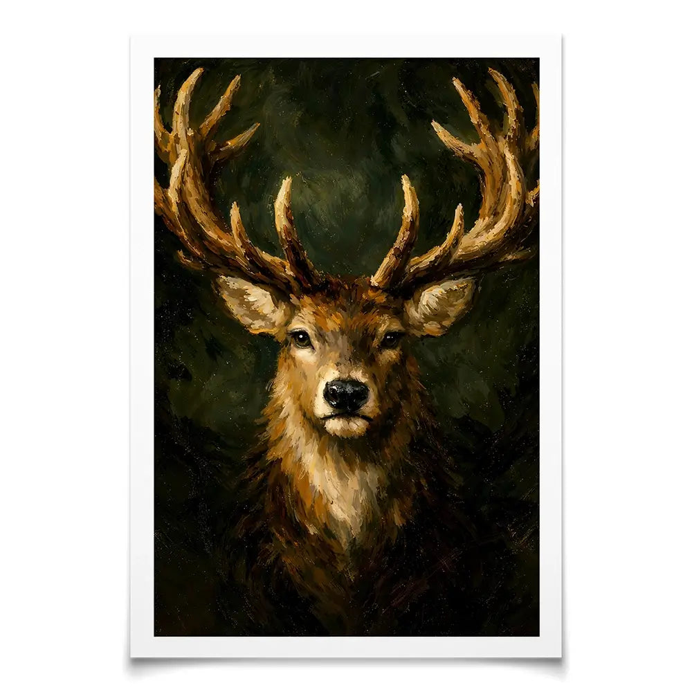 Commanding Deer Art Print Commanding Deer Art Print wall art product IAmHomeStudio