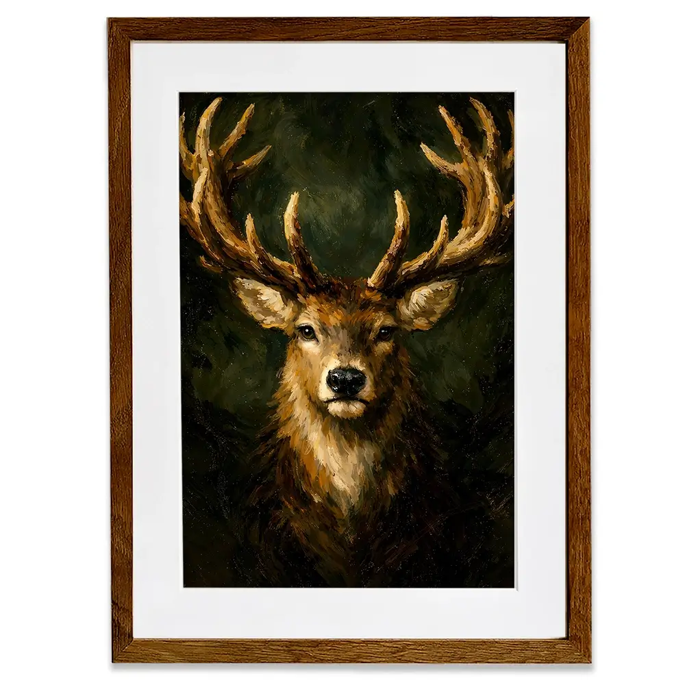 Commanding Deer Framed Art Print Commanding Deer Framed Art Print wall art product IAmHomeStudio