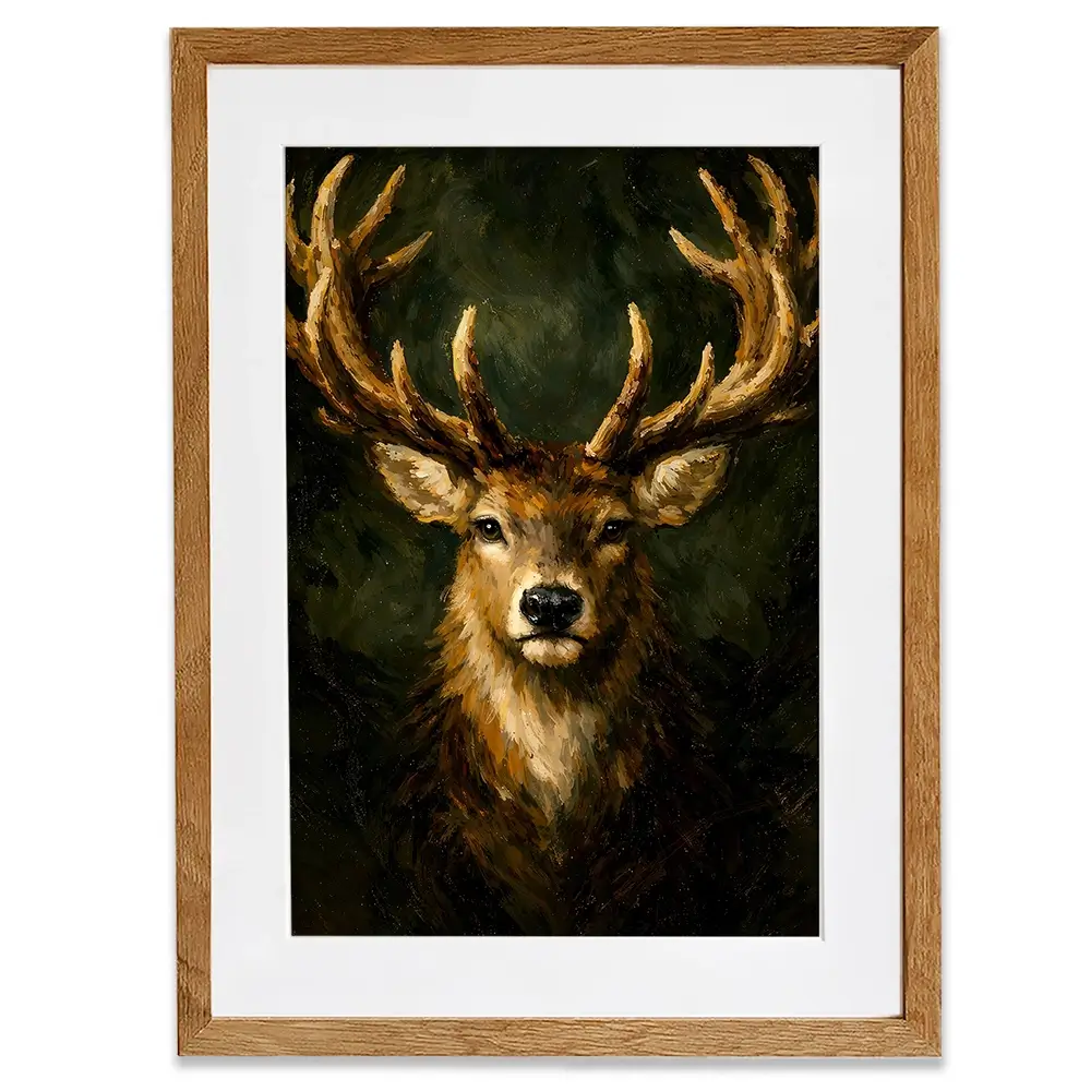 Commanding Deer Framed Art Print Commanding Deer Framed Art Print wall art product IAmHomeStudio