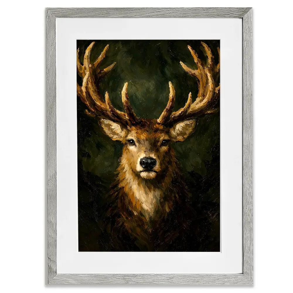 Commanding Deer Framed Art Print Commanding Deer Framed Art Print wall art product IAmHomeStudio