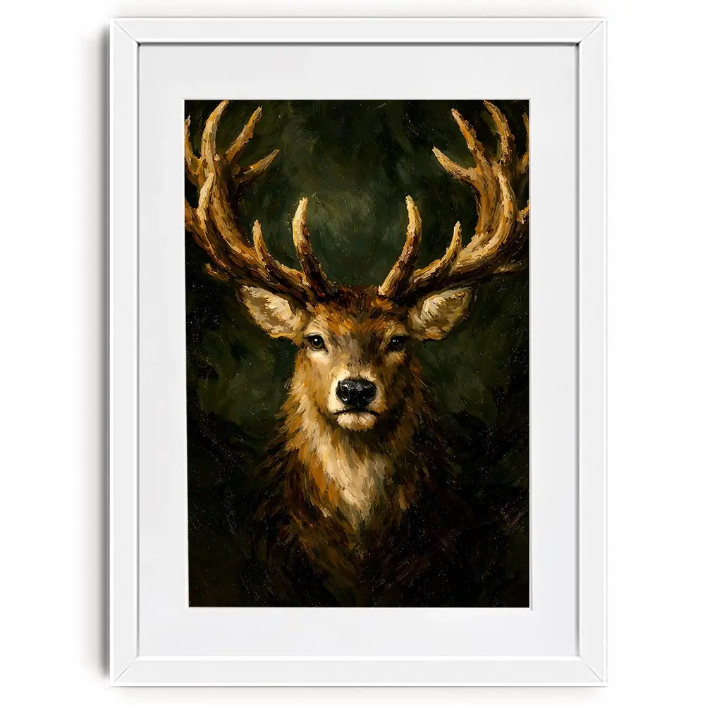 Commanding Deer Framed Art Print Commanding Deer Framed Art Print wall art product IAmHomeStudio