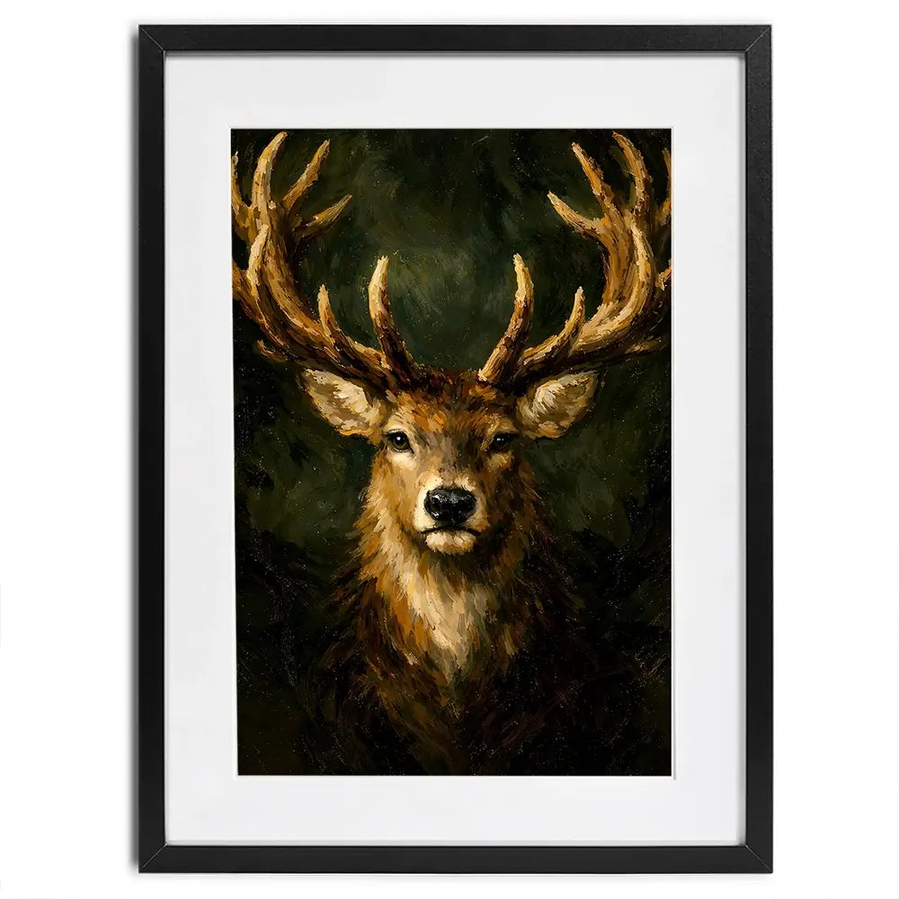 Commanding Deer Framed Art Print Commanding Deer Framed Art Print wall art product IAmHomeStudio