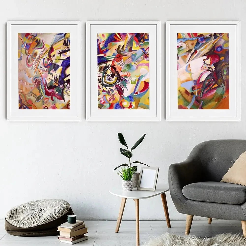 Composition 7 Framed Art Print Trio Composition 7 Framed Art Print Trio wall art product Wassily Kandinsky