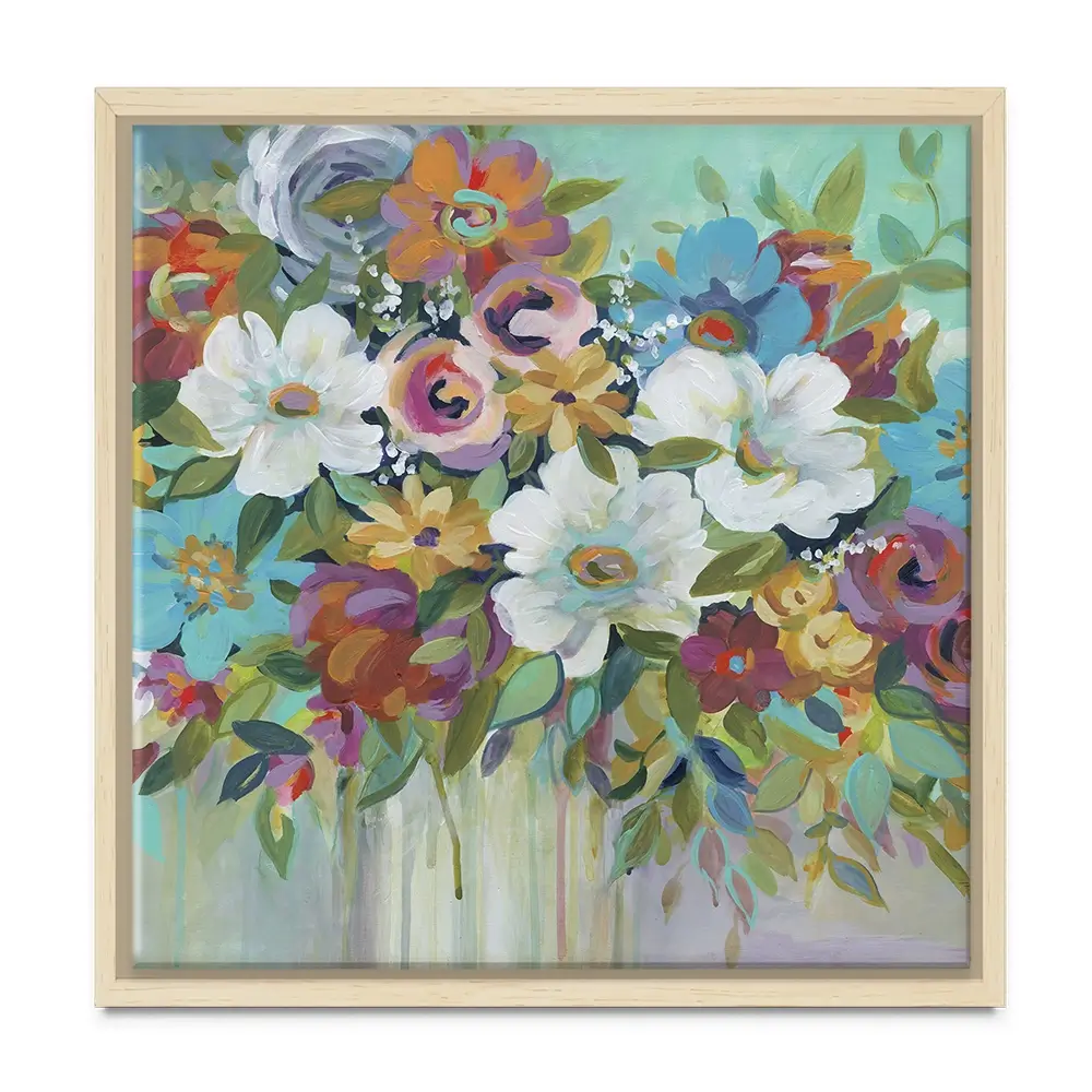 Confetti Bouquet Square Canvas Print Confetti Bouquet Square Canvas Print wall art product Carol Robinson