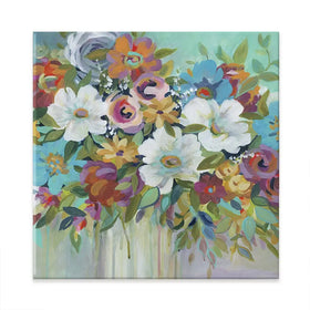 Confetti Bouquet Square Canvas Print Confetti Bouquet Square Canvas Print wall art product Carol Robinson