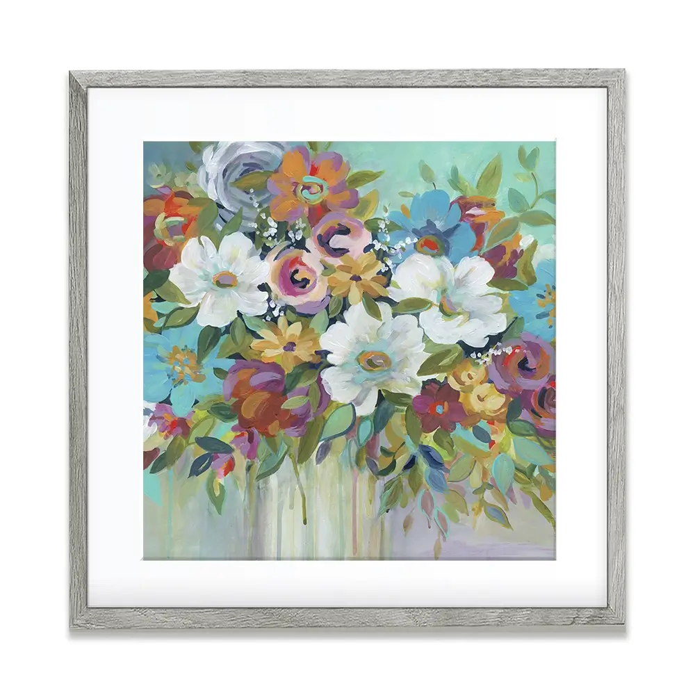 Confetti Bouquet Square Framed Art Print Confetti Bouquet Square Framed Art Print wall art product Carol Robinson
