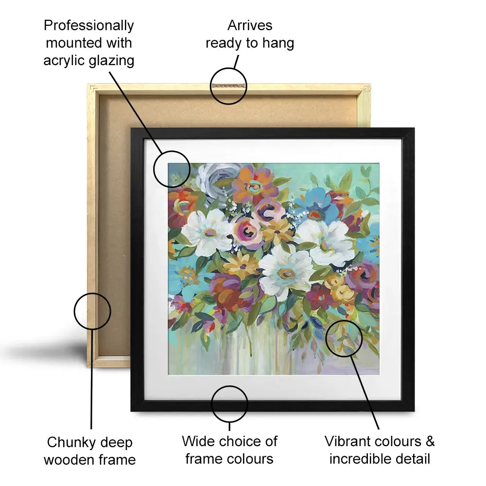 Confetti Bouquet Square Framed Art Print Confetti Bouquet Square Framed Art Print wall art product Carol Robinson