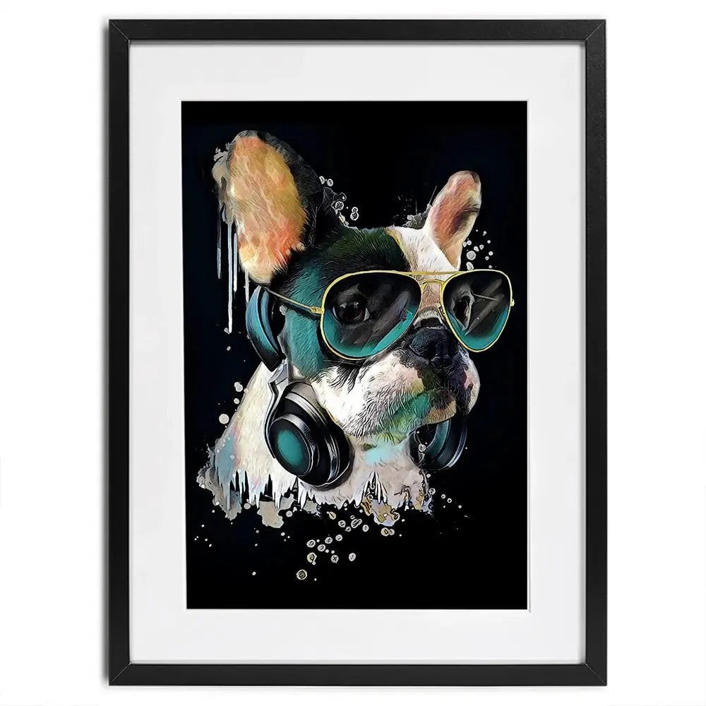 Cool French Bulldog Framed Art Print Cool French Bulldog Framed Art Print wall art product StudioLondon / Shutterstock