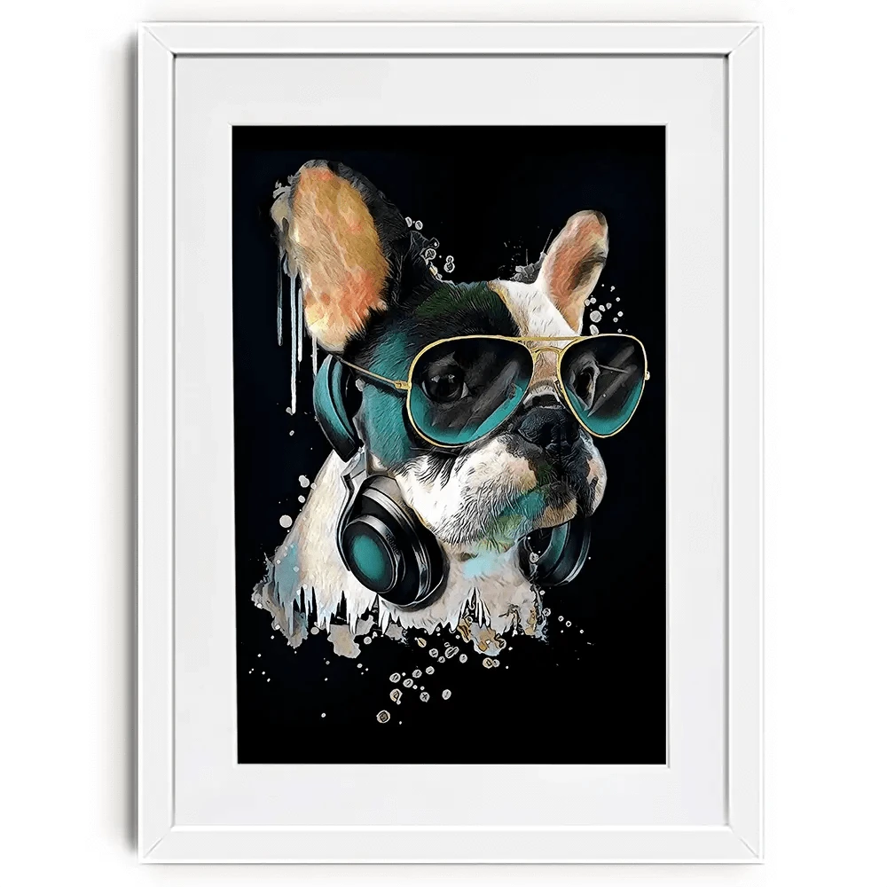 Cool French Bulldog Framed Art Print Cool French Bulldog Framed Art Print wall art product StudioLondon / Shutterstock