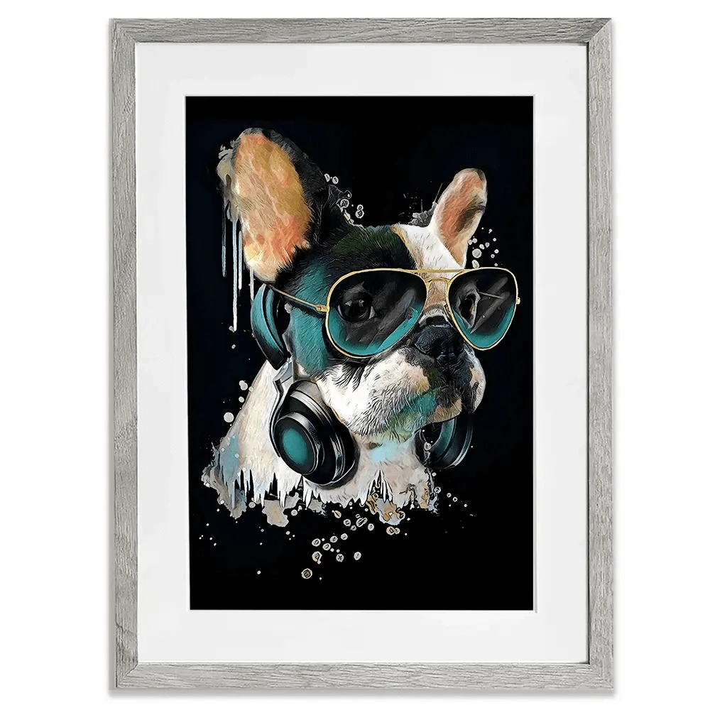 Cool French Bulldog Framed Art Print Cool French Bulldog Framed Art Print wall art product StudioLondon / Shutterstock