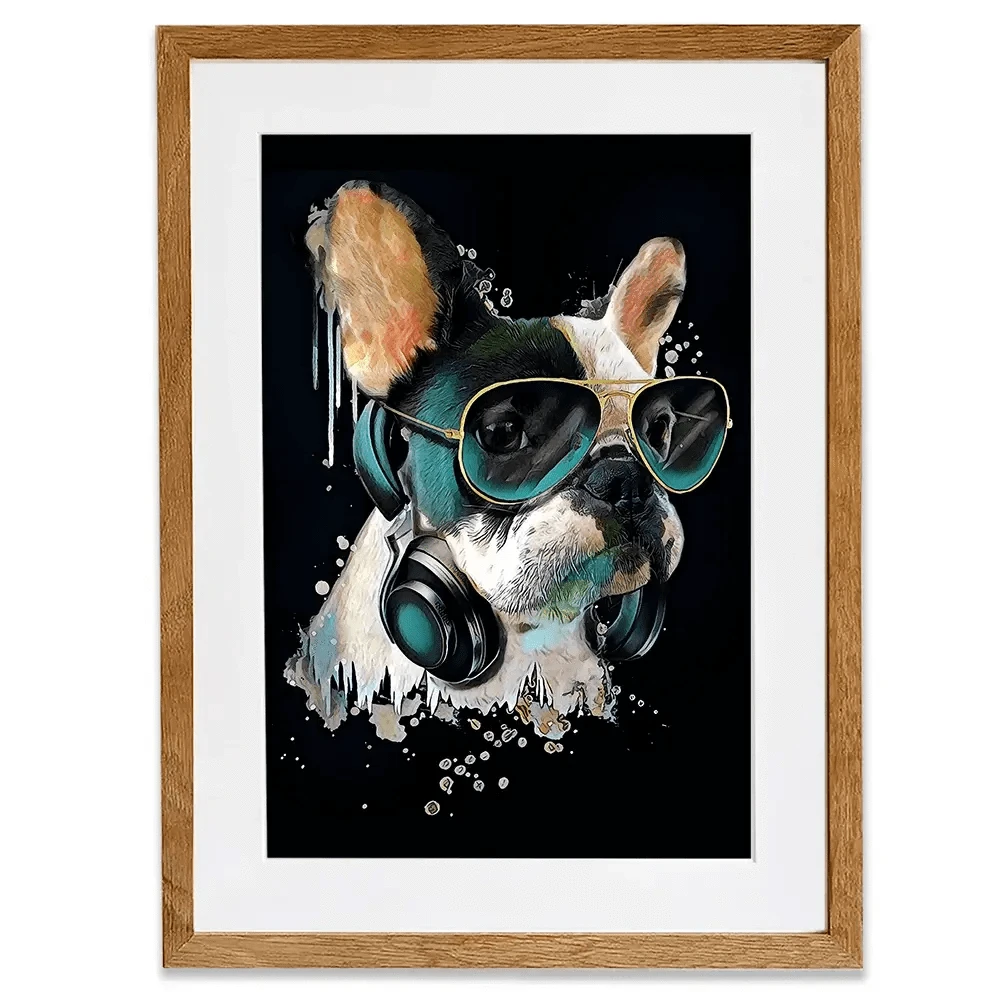 Cool French Bulldog Framed Art Print Cool French Bulldog Framed Art Print wall art product StudioLondon / Shutterstock