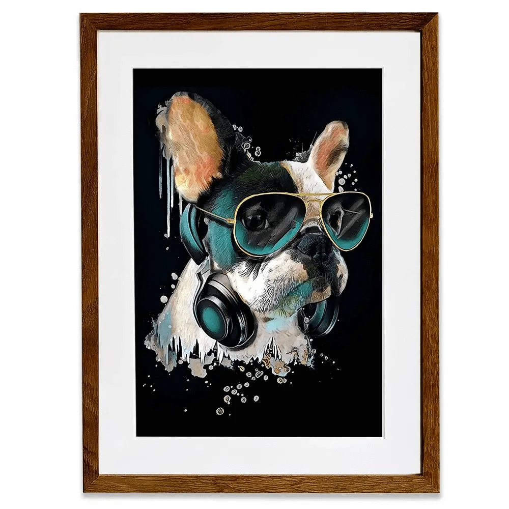 Cool French Bulldog Framed Art Print Cool French Bulldog Framed Art Print wall art product StudioLondon / Shutterstock