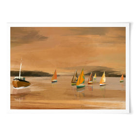 Copper Boats Art Print wall art product Aimee Linzi