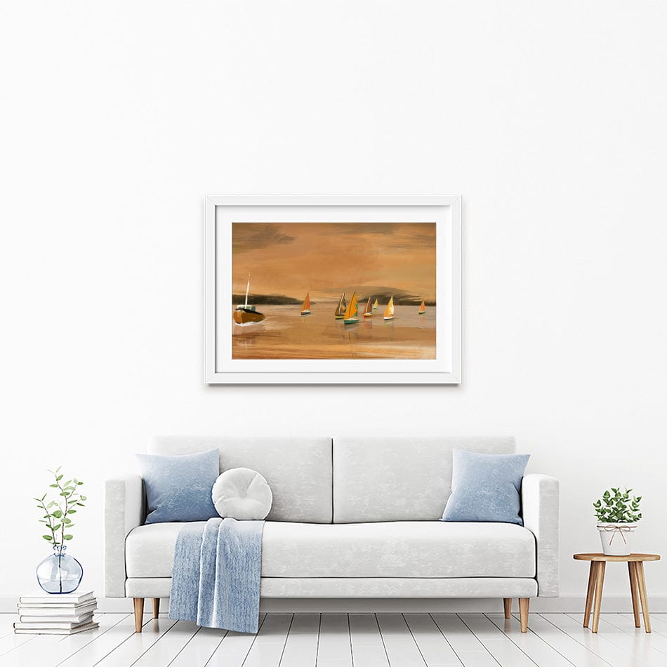 Copper Boats Framed Art Print wall art product Aimee Linzi