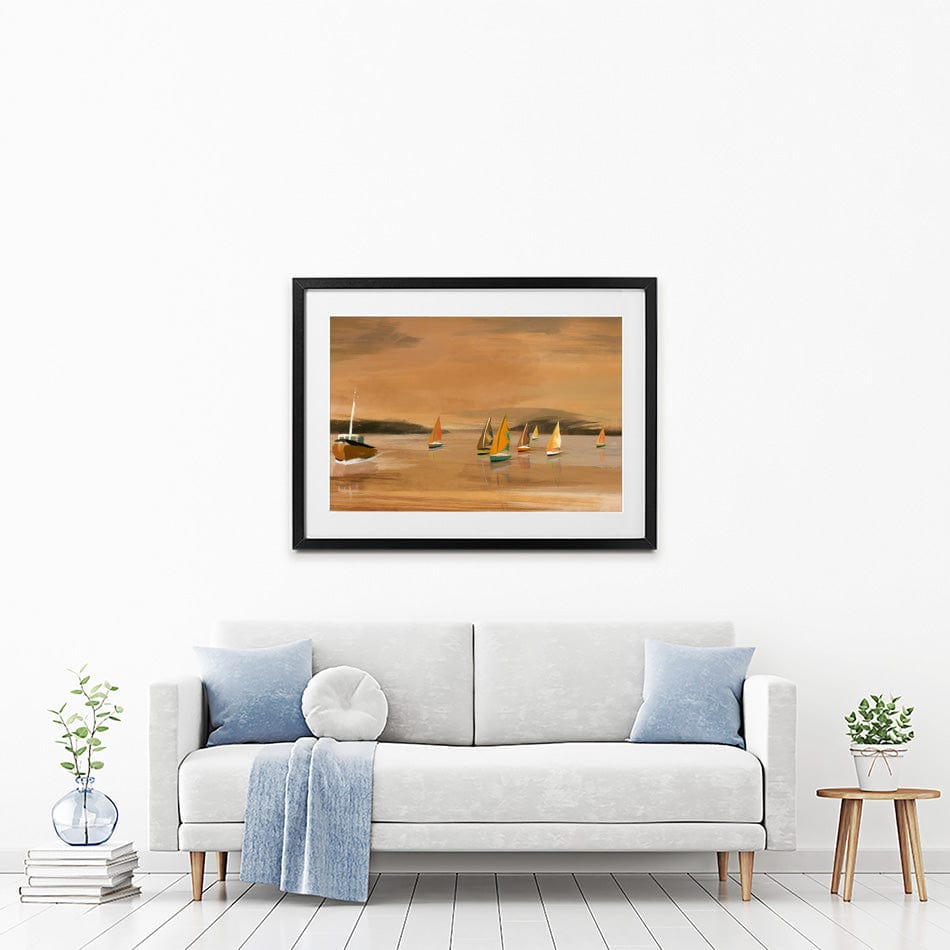 Copper Boats Framed Art Print wall art product Aimee Linzi