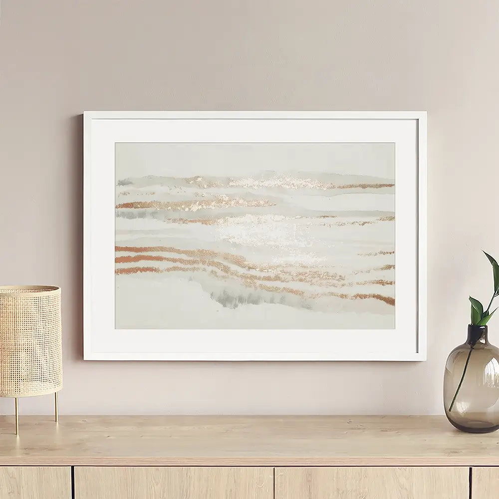 Copper Stripe Field Framed Art Print Copper Stripe Field Framed Art Print wall art product Chromatic Storm Studio