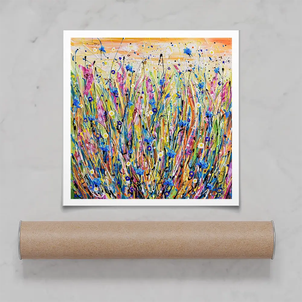 Cornflower Square Art Print Cornflower Square Art Print wall art product Art Print Shop