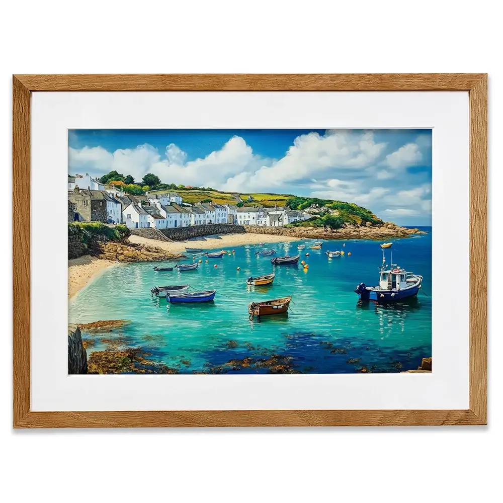 Cornwall Coastal Village Framed Art Print Cornwall Coastal Village Framed Art Print wall art product David Alexander Elder