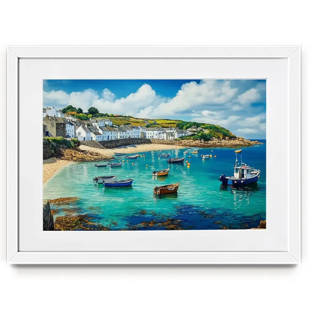 Cornwall Coastal Village Framed Art Print Cornwall Coastal Village Framed Art Print wall art product David Alexander Elder