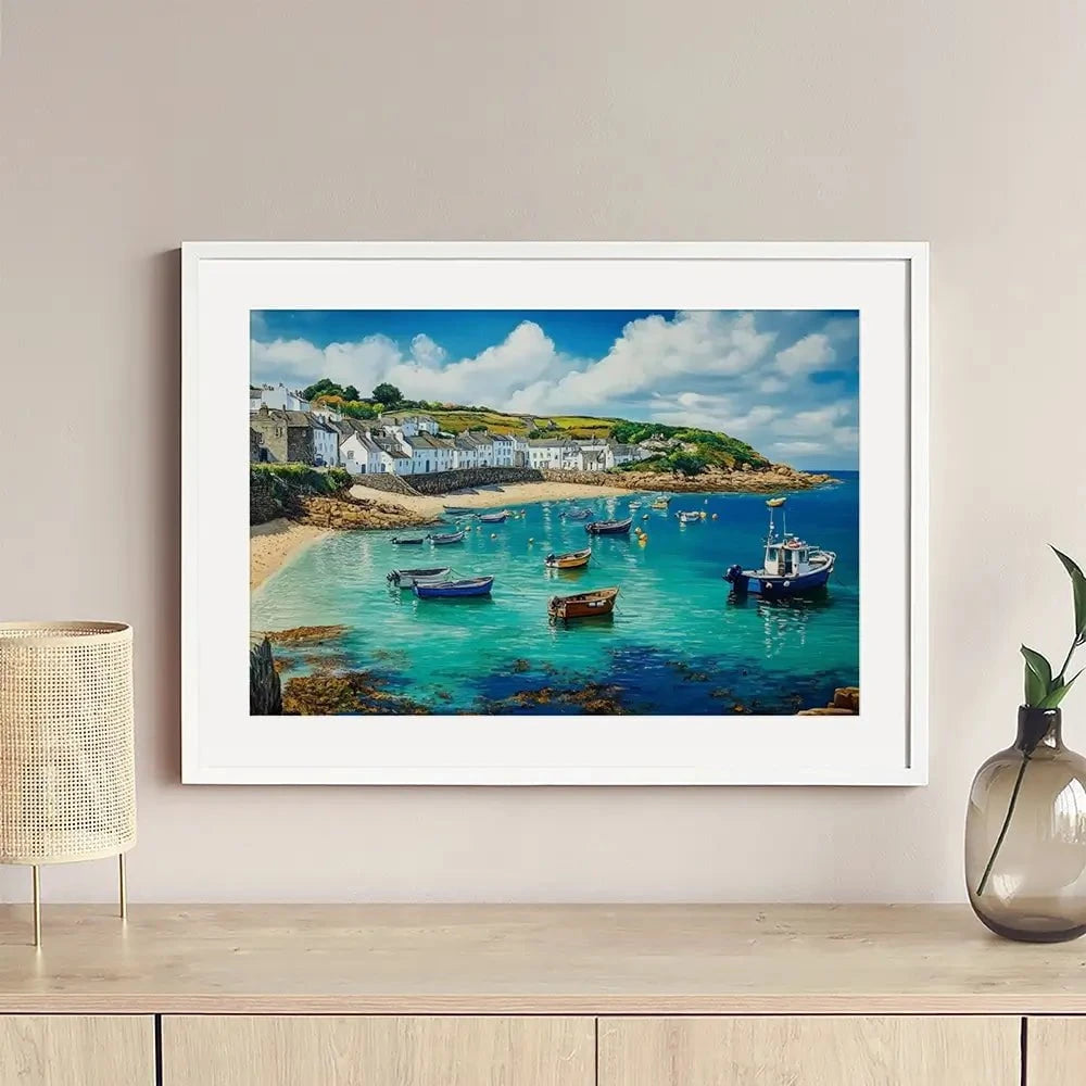 Cornwall Coastal Village Framed Art Print Cornwall Coastal Village Framed Art Print wall art product David Alexander Elder
