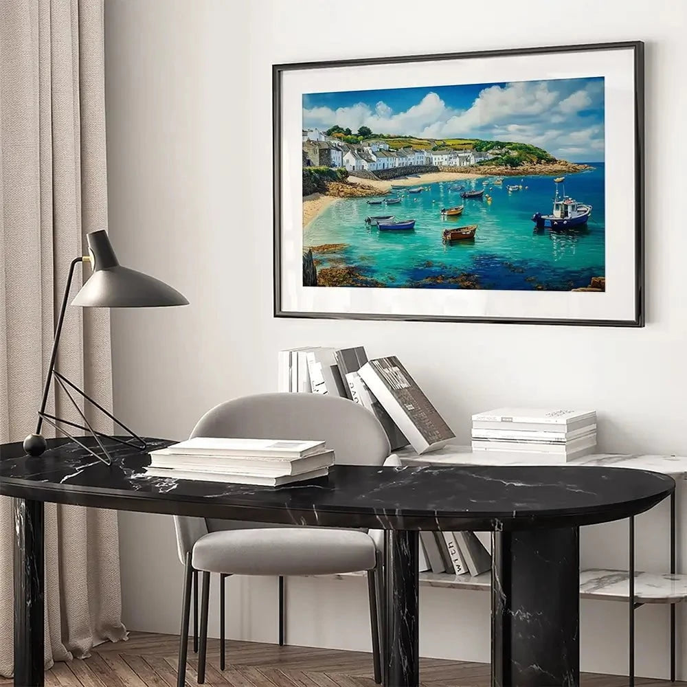 Cornwall Coastal Village Framed Art Print Cornwall Coastal Village Framed Art Print wall art product David Alexander Elder