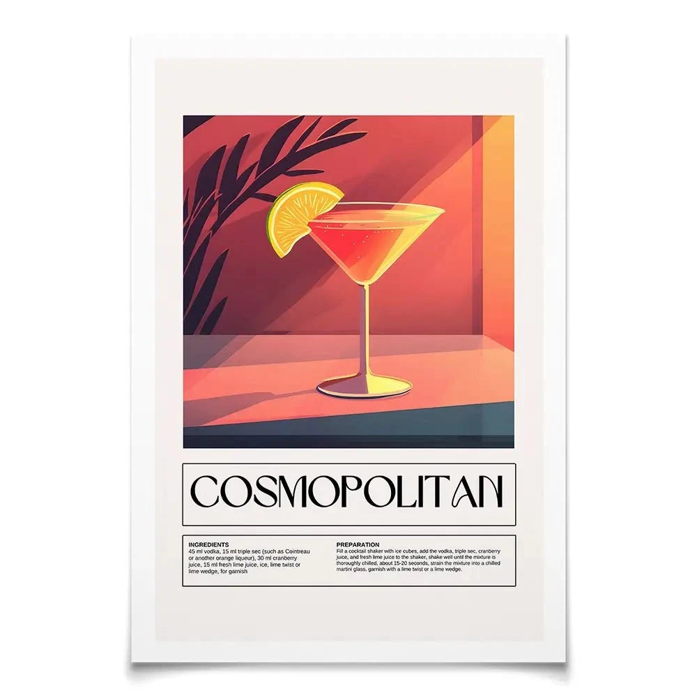 Cosmopolitan Recipe Art Print Cosmopolitan Recipe Art Print wall art product Art Print Shop