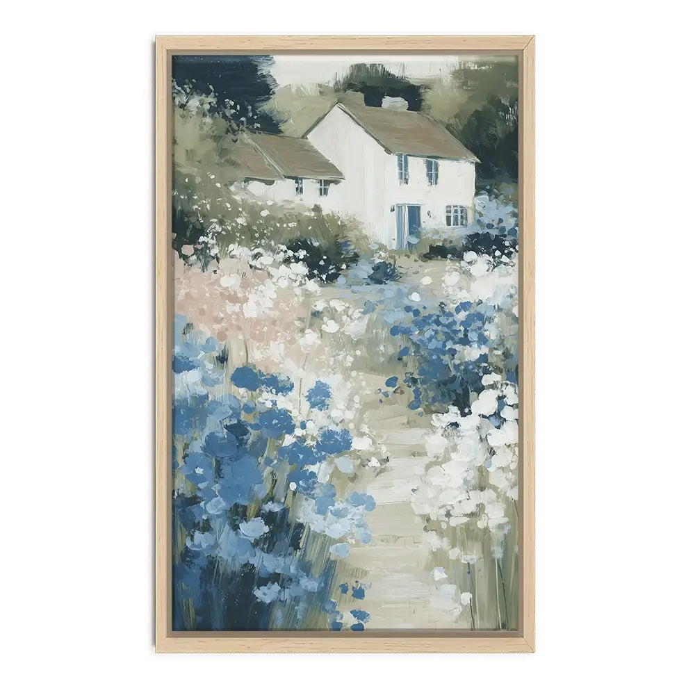 Cottage In A Bloom Field Canvas Print Cottage In A Bloom Field Canvas Print wall art product Chromatic Storm Studio
