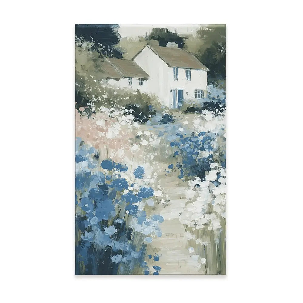 Cottage In A Bloom Field Canvas Print Cottage In A Bloom Field Canvas Print wall art product Chromatic Storm Studio